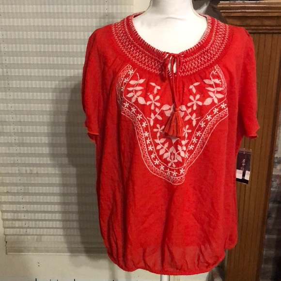 Style Co. Plus Size Smocked Embroidered - Picture 2 of 5
